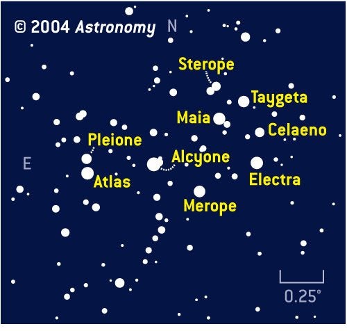 M45 star chart