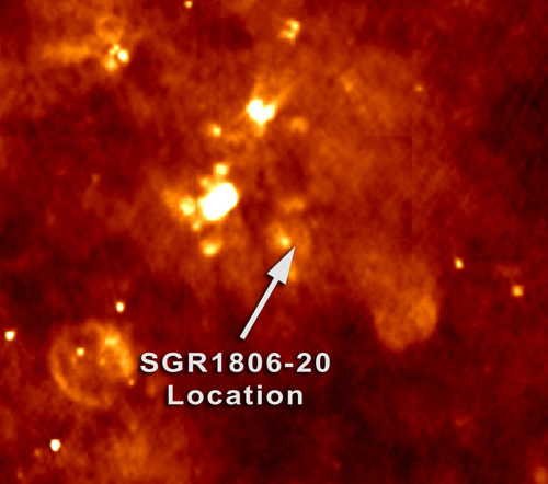 Radio image of magnetar environs