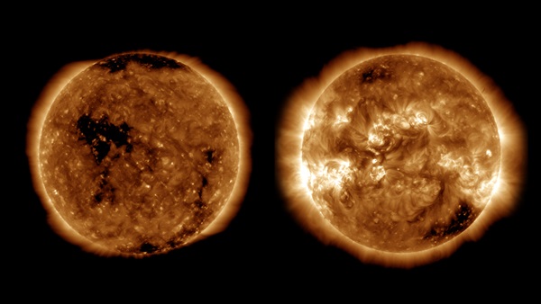 A less and more active Sun