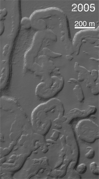 Mars' south polar ice scarps erode
