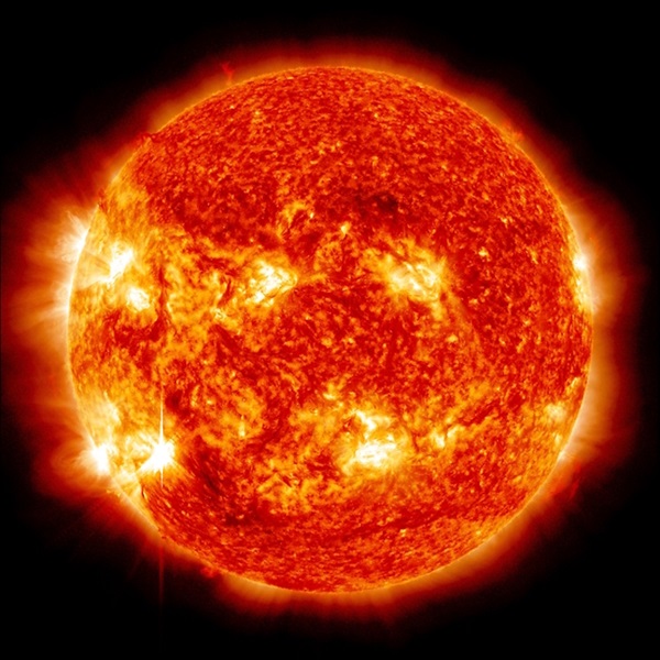 A composite image of the Sun taken by ASA's Solar Dynamics Observatory.