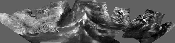 Titan from Huygens: conic projection