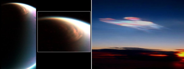 Titan Earth polar clouds
