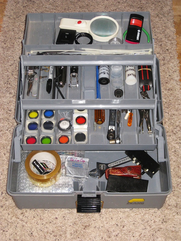 a fishing tackle box is a great observing kit