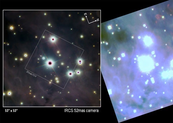 trapezium region in the Orion Nebula