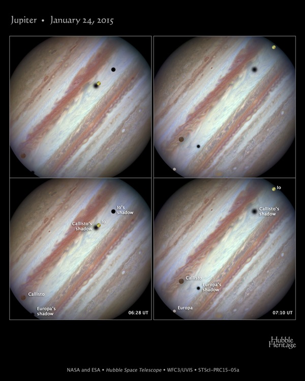 Jupiter's triple moon conjunction