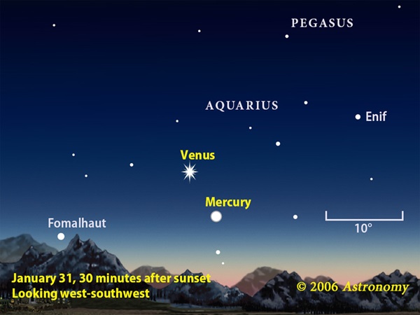 Venus dominates the sky