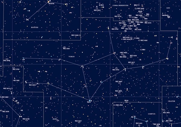 star gazing chart astronomy virgo