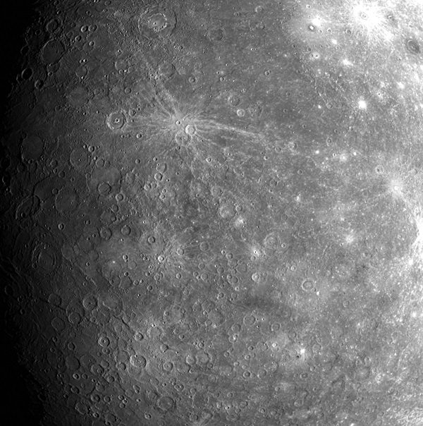 Mercury's younger side