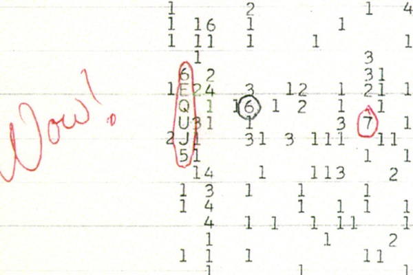 The “Wow!” signal from 1977. Credit: Jerry R. Ehman/The Ohio State University Radio Observatory.