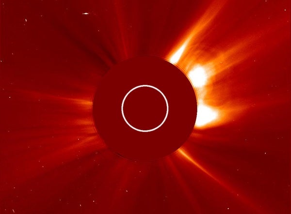 material streaming out of the Sun