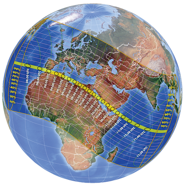 Eclipse Path of Total Solar Eclipse on July 2, 2019
