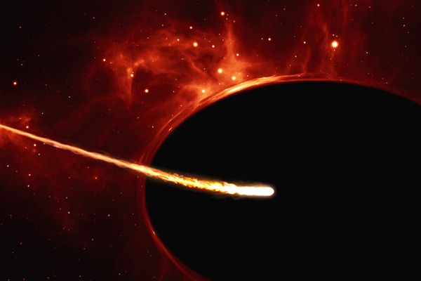 Artist's concept of a star falling into a black hole