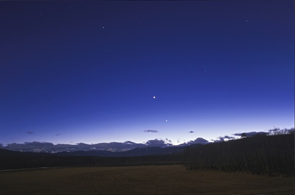 Four planets in the twilight sky