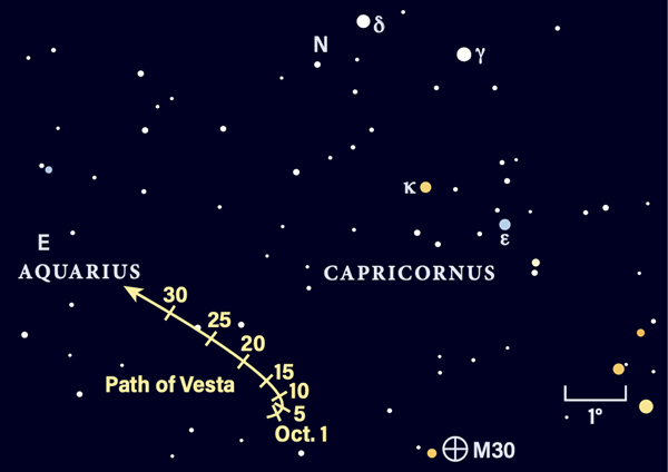 Path of Vesta in October 2022