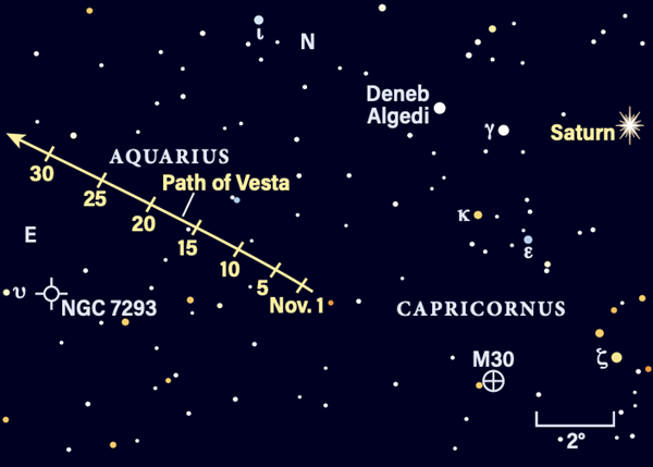 Path of Vesta in November 2022