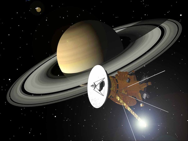 Artist's impression of Cassini at Saturn