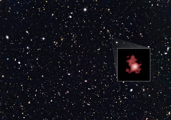The northern GOODS field hosts the most distant galaxy ever discovered. The galaxy GN-z11 has about one percent of the Milky Way’s mass but forms stars approximately 20 times as fast.