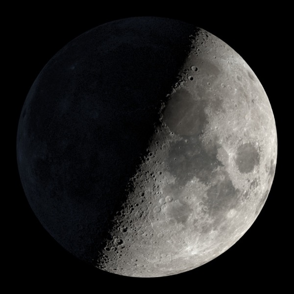 The First Quarter Moon on December 10, 2021