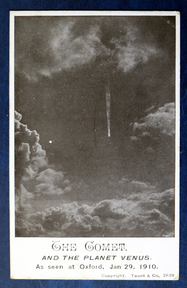 Postcard depicting the Great January Comet of 1910 and Venus
