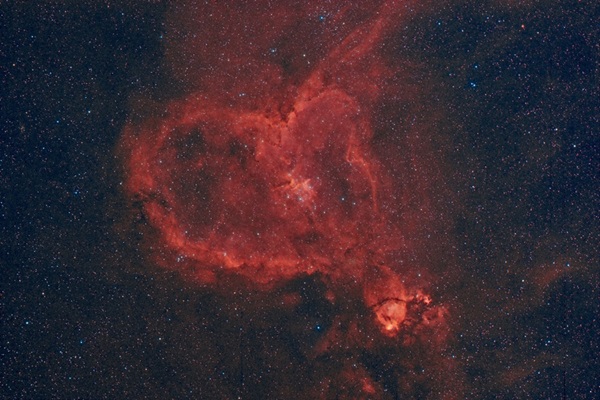 The Heart Nebula (IC 1805) is a large emission nebula in the constellation Cassiopeia the Queen. 