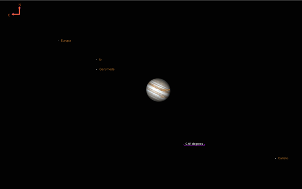 Jupiter and its moons July 18, 2022, at 5:15 AM EDT