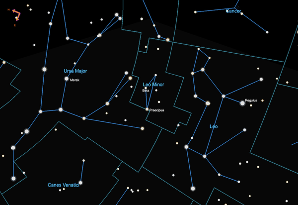 Star chart showing Leo Minor