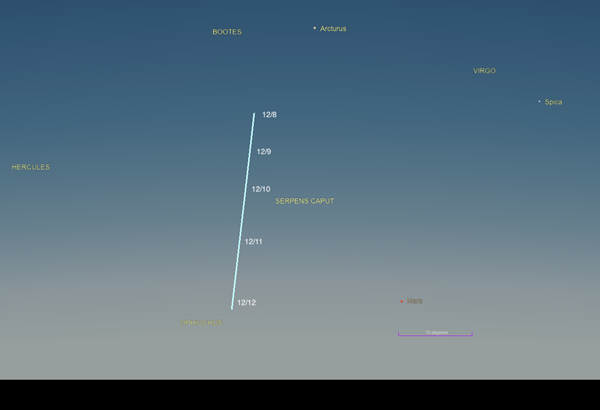 Where to find Comet Leonard on the sky in the morning