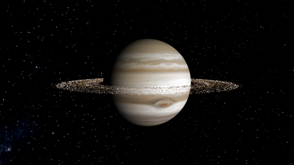 Simulated image of Jupiter with bigger rings