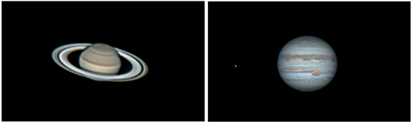 Saturn (left) & Jupiter (right)