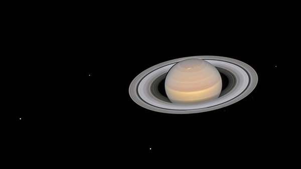 Saturn and moons imaged with HST