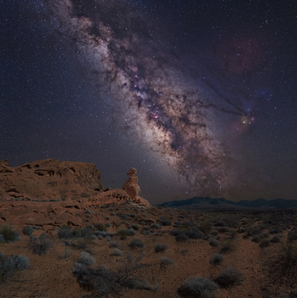 A dark desert sky with the Milky Way