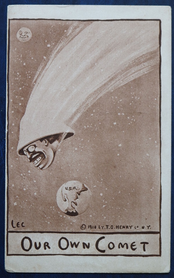 Progressive Party postcard showing Teddy Roosevelt as "our own comet"