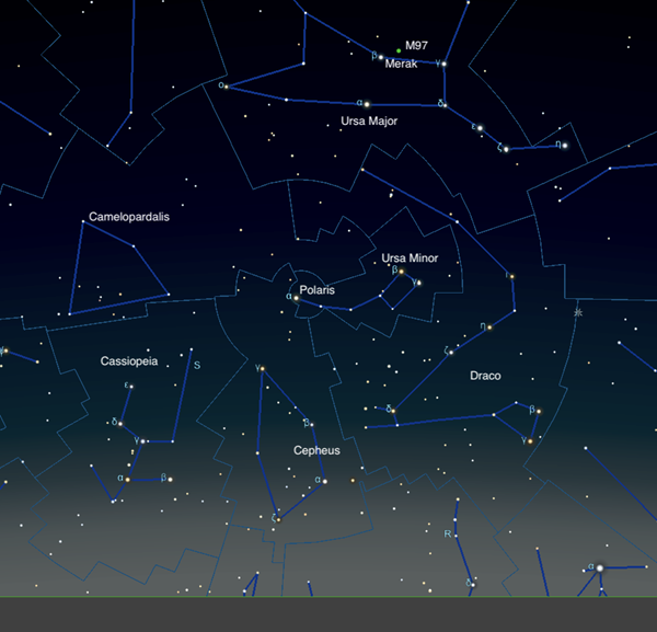 Star chart showing Ursa Major and M97