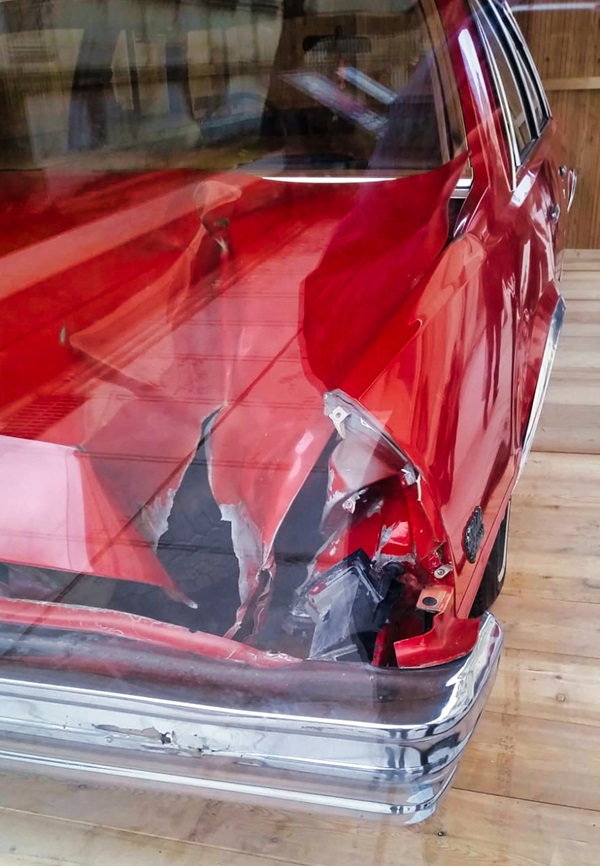 Michelle Knapp's damaged car