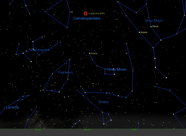 Position of Comet C/2022 E3 (ZTF) on February 1, 2023