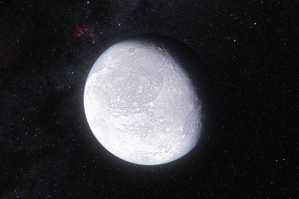 Artist’s impression of the dwarf planet Eris. Credit: ESO/L.Calçada and Nick Risinger