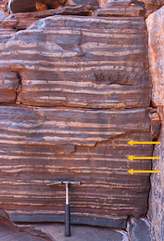 Alternating layers of rock 