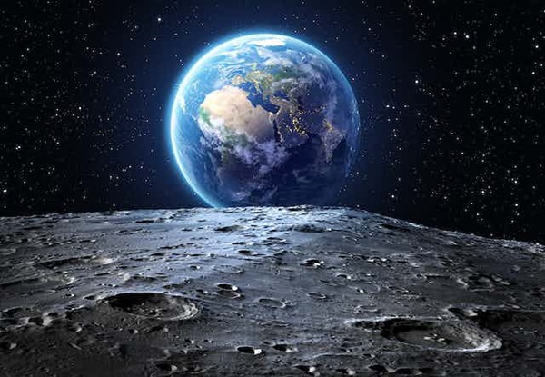 Artist's concept of Earth as seen from the Moon