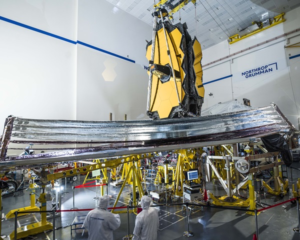 The James Webb Space Telescope undergoes final deployment tests in late 2020. 