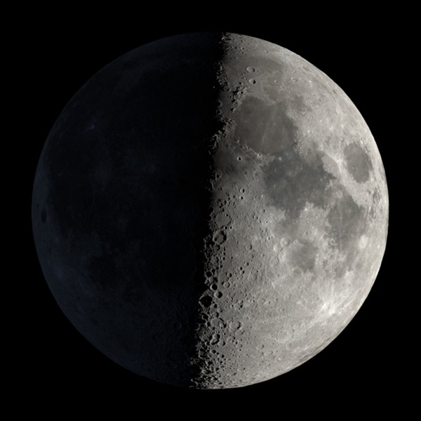 The First Quarter Moon on March 10, 2022