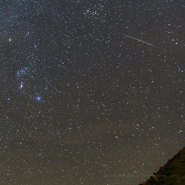Meteor near the constellation Orion