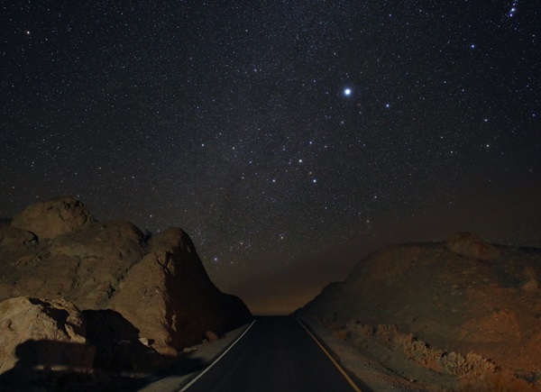 Canis Major above a dark road