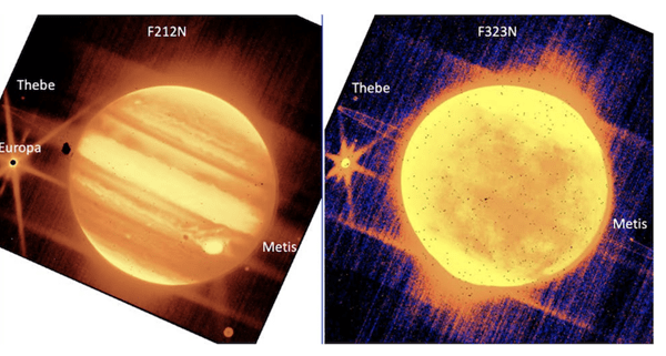 JWST NIRCam commissioning images of Jupiter