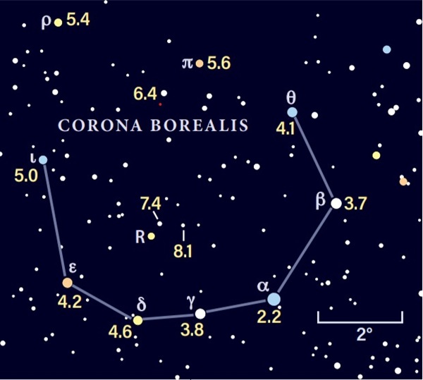 R Corona Borealis finder chart