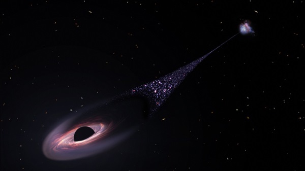 Black hole star trail illustration