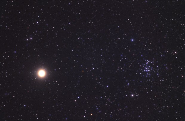 Mars near M44 Beehive Cluster
