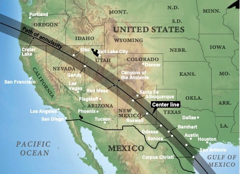 annular eclipse map