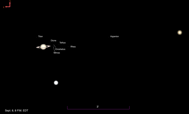 Saturn and moons September 8, 2023