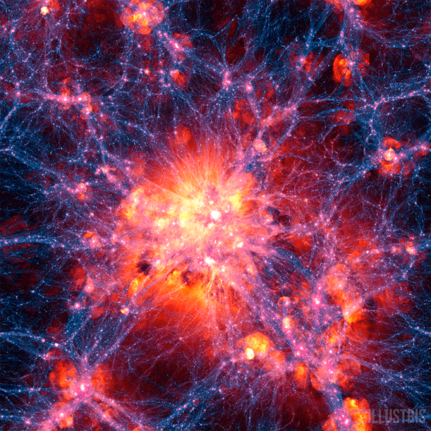 A frame from the Illustris Simulation